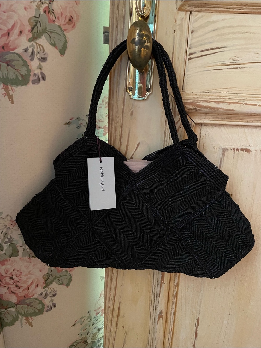 Black Woven Tote Bag by Sophie Digard